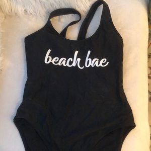 One piece with a low cut back Bathing Suit